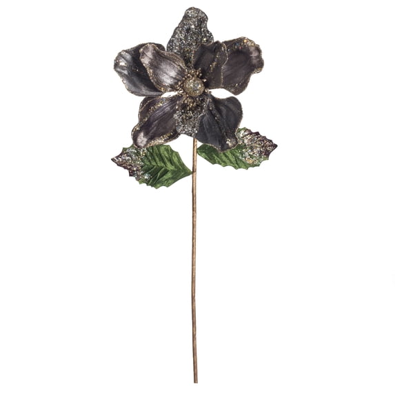 20" Silver Glitter Hibiscus 8" Flr 3/Bg