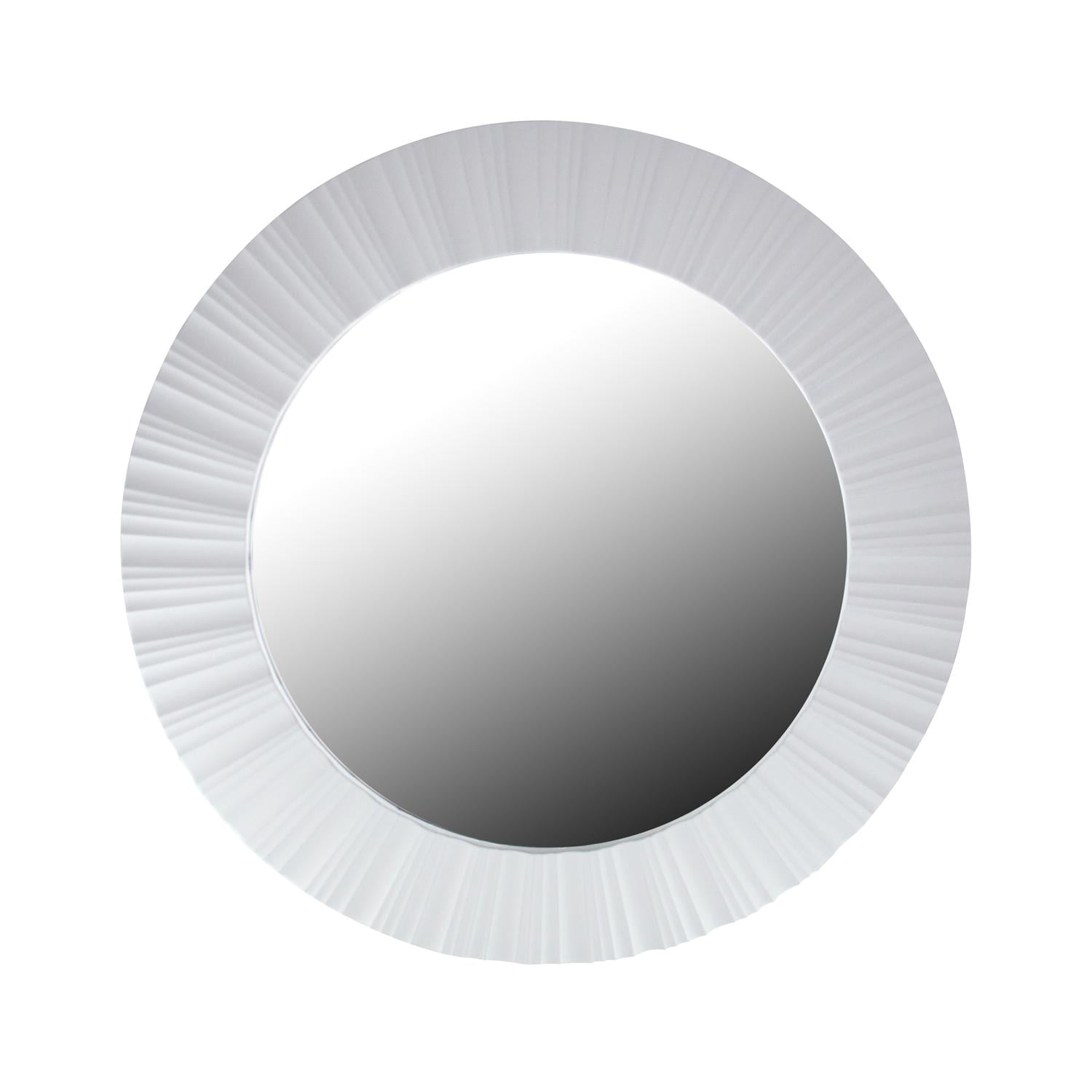 20" Simply Elegant White Fluted Frame Round Wall Mirror