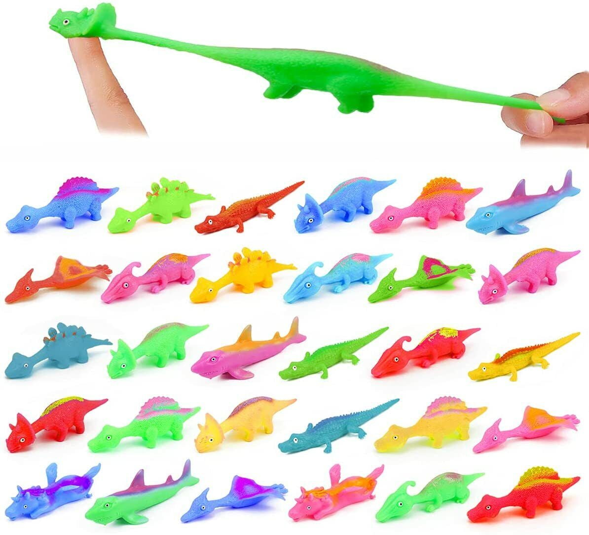 10 Pcs Slingshot dinosaure doigts jouets jeux vol résistant au Stress  élastique`