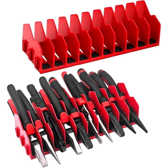 20-Slot Heavy Duty Plastic Tool Pliers Organizer Rack, 2-Pack with Non-Slip Base