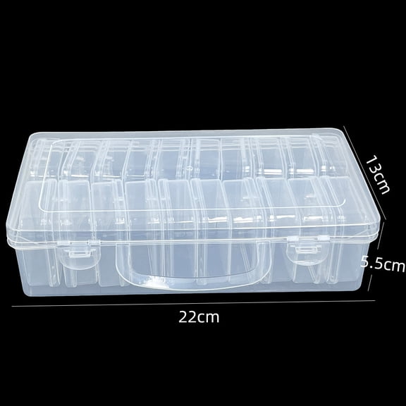 20 Slots Plastic Craft Organizer Case Grids Bead Containers Rectangle Clear 22x13x5.5cm Small Box: 5.5x5.5x2cm DIY