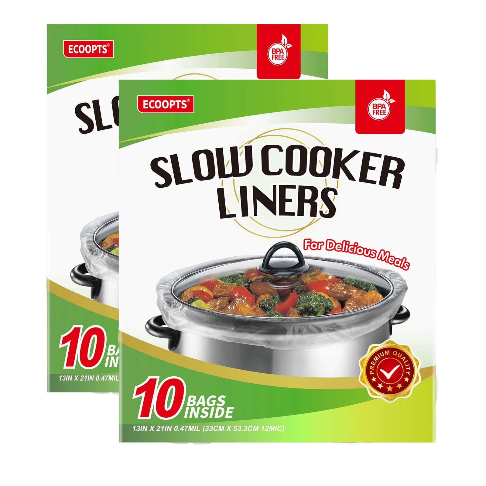 20Slow Cooker Liners Disposable Cooking Bags Large Size Pot Liners Fit 4QT to 8.5QT Suitable for Oval & Round Pot -2Packs