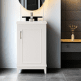 thumbnail image 1 of 20" Small Bathroom Vanity with Ceramic Basin, Freestanding Bathroom Storage Cabinet with 1 Soft-Close Door & 2 Racks, 1 of 9