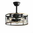 thumbnail image 1 of 20"Small Ceiling Fan with Light and Remote Control,Caged Ceiling Fan with 6-Speed Reversible DC Motor 5*E26 Bulbs, 1 of 7