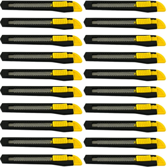 20 Small Safety Box Cutter Utility Knife Retractable Snap off Blade BLACK
