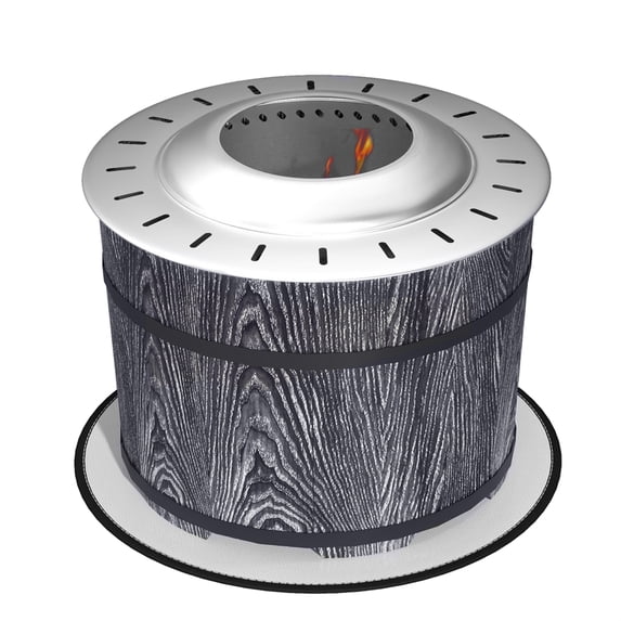 20" Smokeless Fire Pit with Fireproof Mat, Magnesium Oxide Outdoor Burning Fireplaces for Backyard, Camping, Picnics