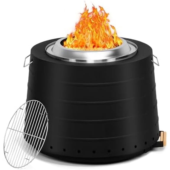 20 Smokeless Firepit with Removable Ash Pan, 304 Stainless Steel Outdoor Fire Pit for Outside Wood Burning, Portable Fire Pit for Patio Camping Backyard$$Garden & Patio
