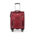 thumbnail image 1 of 20" Softside Carry-On Luggage Lightweight Expandable Suitcase with Spinner Wheels & Front Pocket,Red - WD1622, 1 of 11