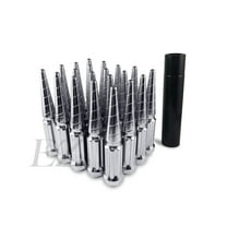 20 Solid Twisted Spline Spike Lug Nuts Kit 9/16" Chrome