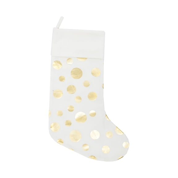 20" Sparkling Gold Glam Dots Hanging Large Christmas Stocking