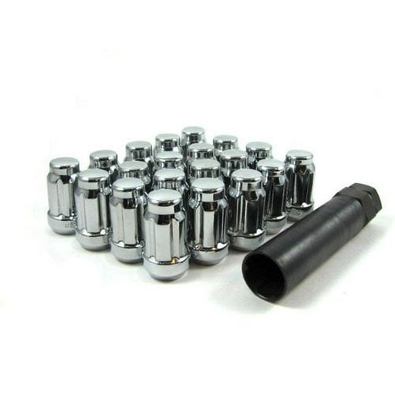 20 Spline Drive Small Diameter 12x1.5 Chrome Lug Nut Kit with Key