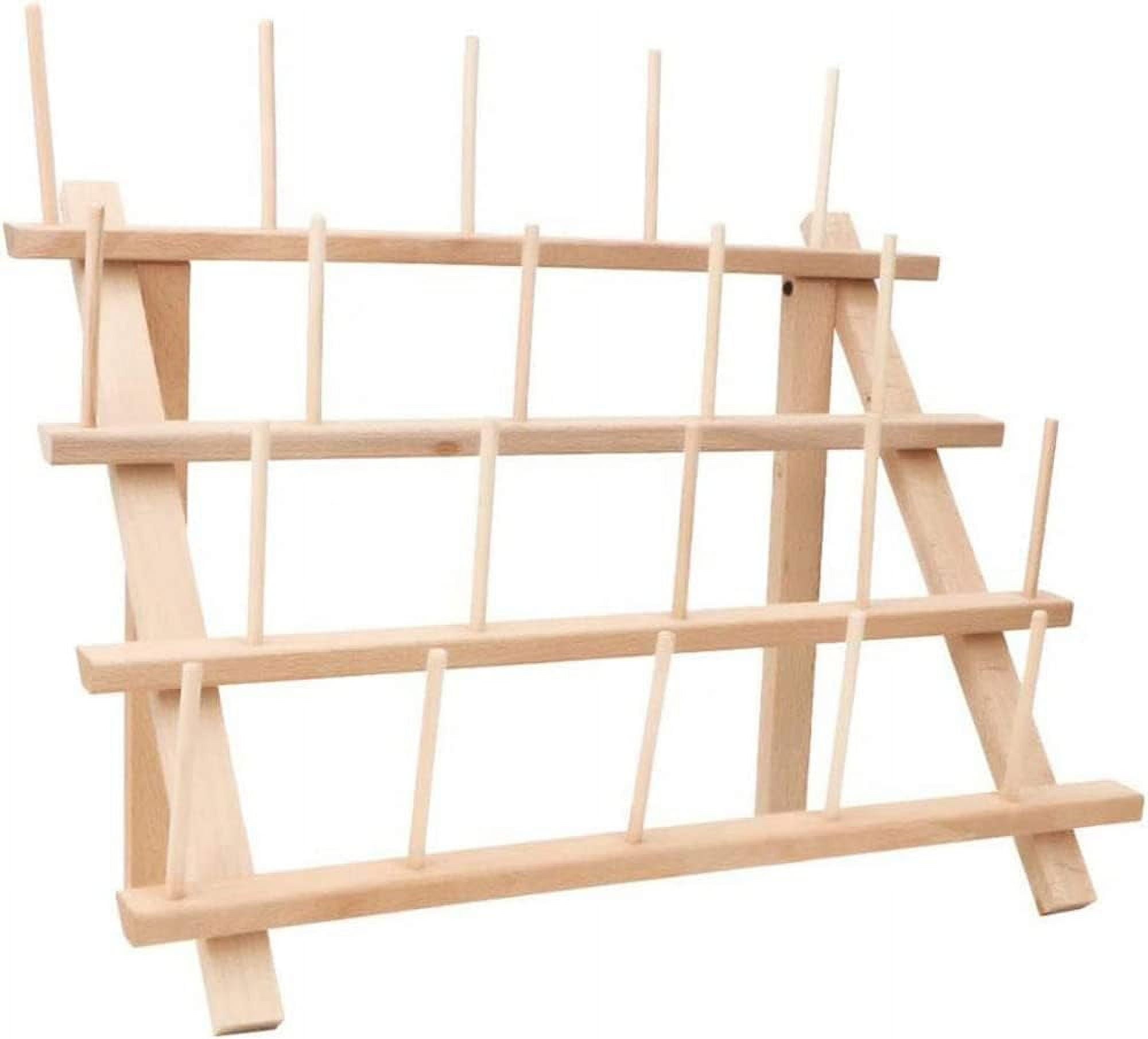 20 Spool Foldable Wooden Thread Rack Holder,Spool Cone Bobbins Stand Thread Organizer Wall Mount Yarn Storage Spool Holder Machine Sewing Embroidery Quilting Storage Holder,Sewing Craft Tools