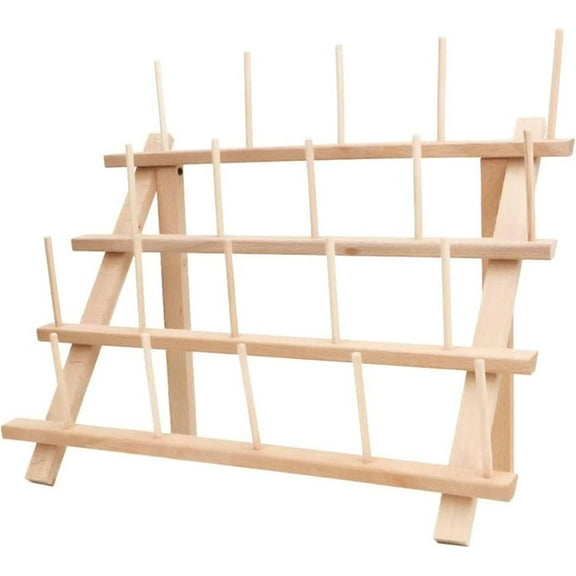20 Spool Wooden Thread Holder:Foldable Thread Storage Spool Holder,Wire Spool Rack Embroidery Thread Organizer,Thread Rack for Embroidery,Hair Braiding,Sewing
