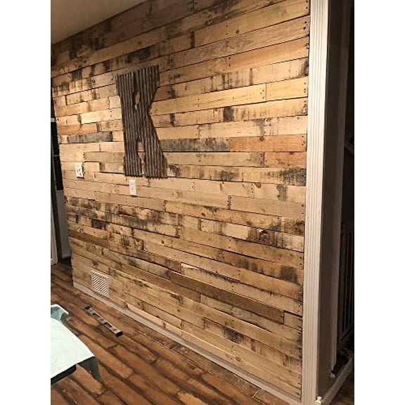 - 20 Sq. Ft. Bundle of Reclaimed Pallet Boards - Nail Up Application - Rustic Reclaimed Real Wood Pallet Boards for Accent Walls, Wood Planks for Ceilings, Barnwood Authentic Look.