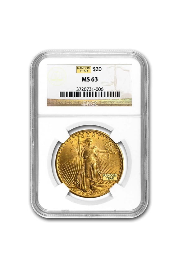 $20 St Gaudens Gold Double Eagle MS-63 NGC (Random)