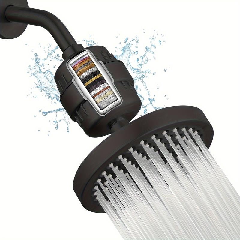 20-Stage High Output Rain Shower Head with Water Softener Filter ...
