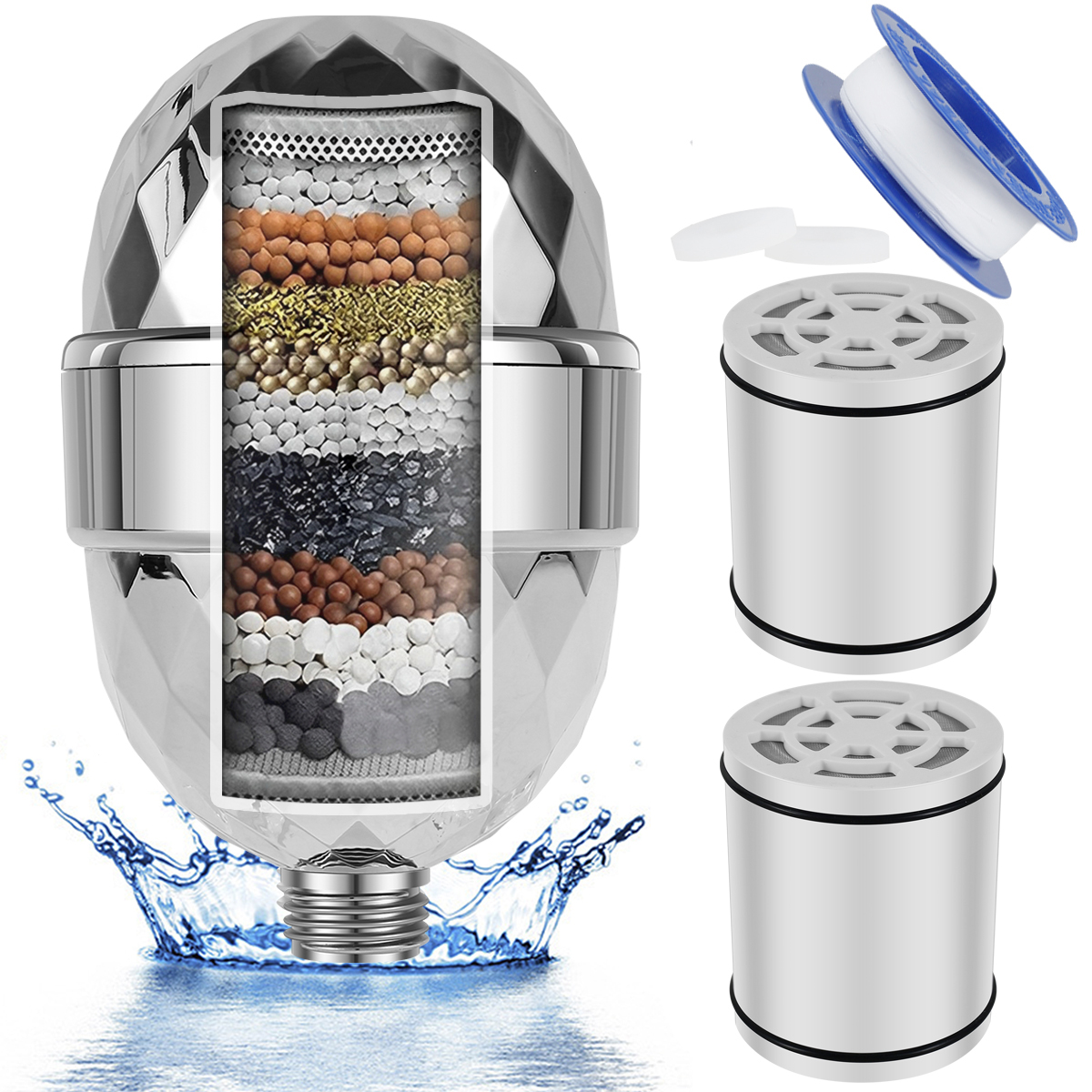 20 Stage Shower Filter 400L High Output, Remove Chlorine, Fluoride