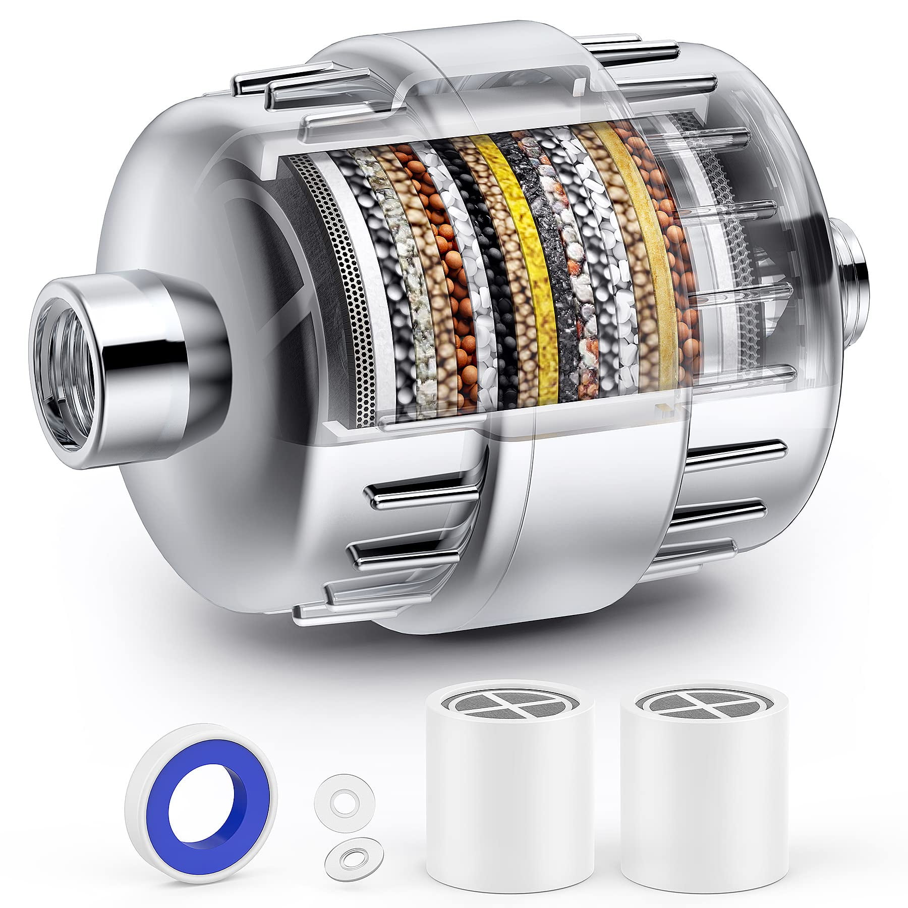 20 Stage Shower Filter Shower Head Filter for Hard Water with 2