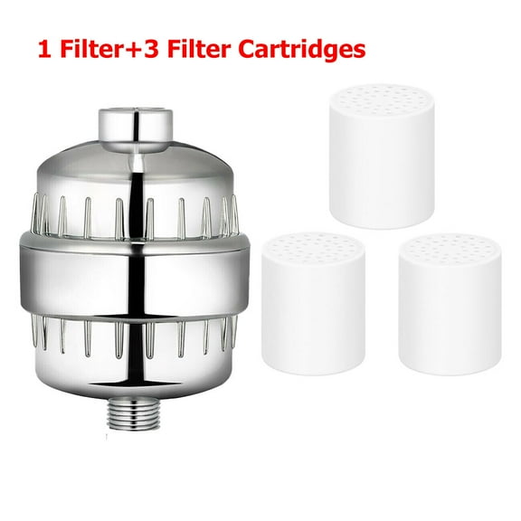 20-Stage Shower Head Filter with 3 Replaceable Filter Cartridges for Hard Water Universal Fit, Reduces Impurities, Improves Skin & Hair