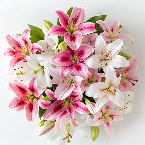 20 Stems of Assorted Color Oriental Lilies- Beautiful Fresh Cut Flowers- Express Delivery