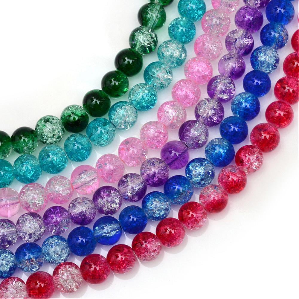20 Strand Baking Painted Glass Bead Strands Round Mixed Color 4mm Hole: 1.1~1.3mm about 200pcs/strand 31.4 inch