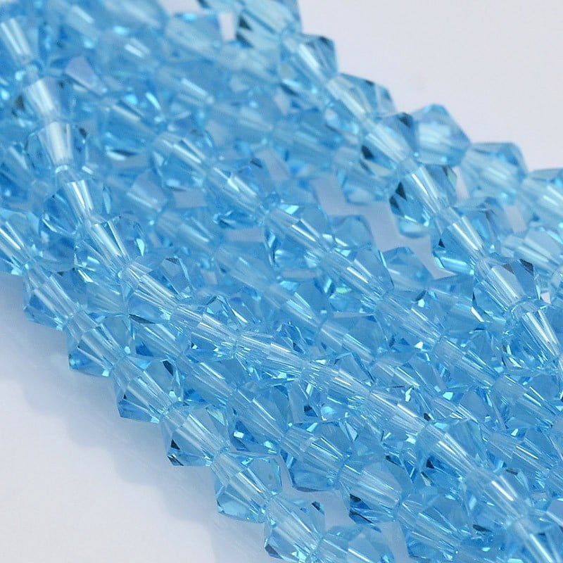 20 Strand Bicone Glass Beads Strands Faceted Light Sky Blue 4x4mm Hole ...