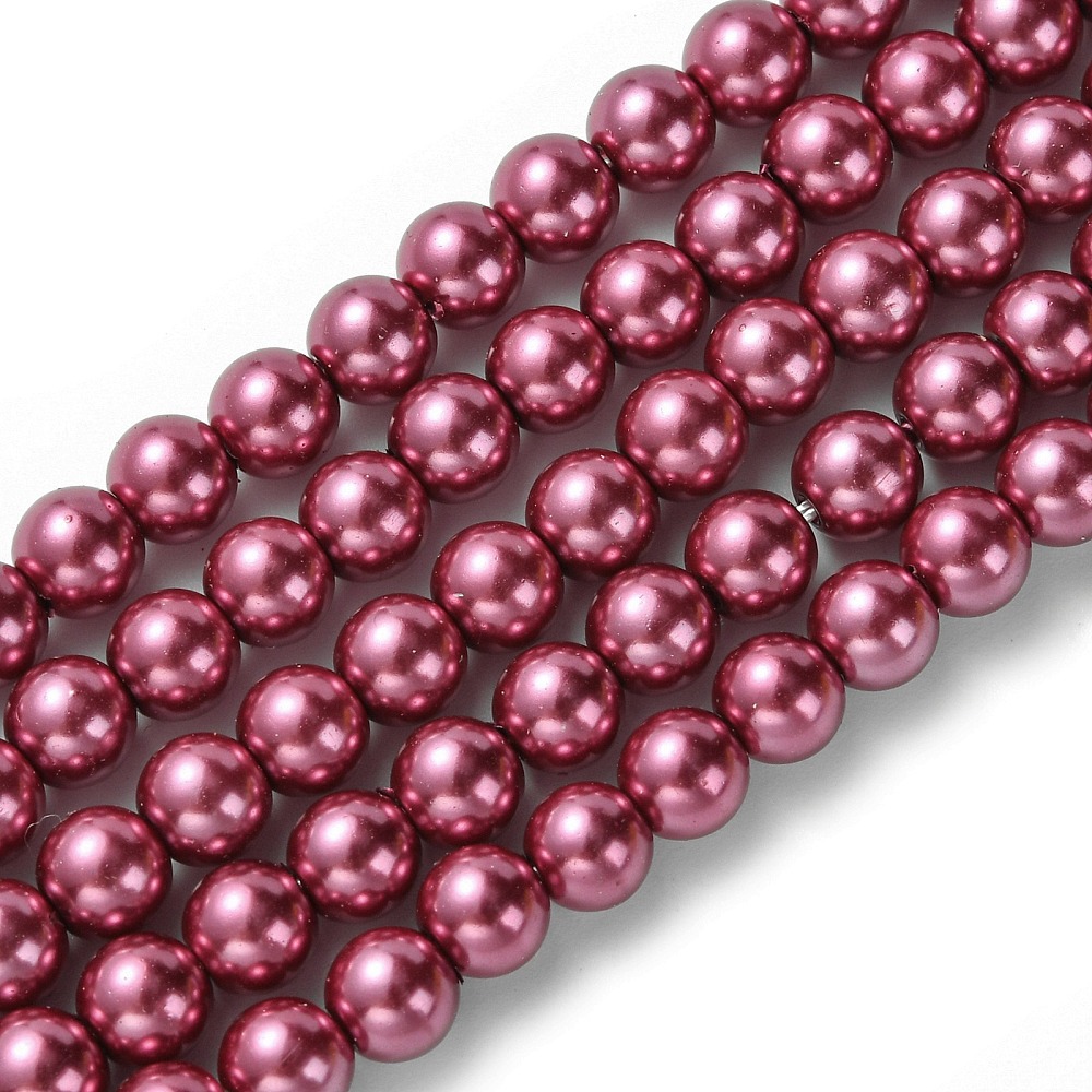 20 Strand Eco-Friendly Dyed Glass Pearl Beads Strands Grade A Round Cotton Cord Threaded 6mm Hole: 1.2~1.5mm about 70pcs/strand 15.7 inch