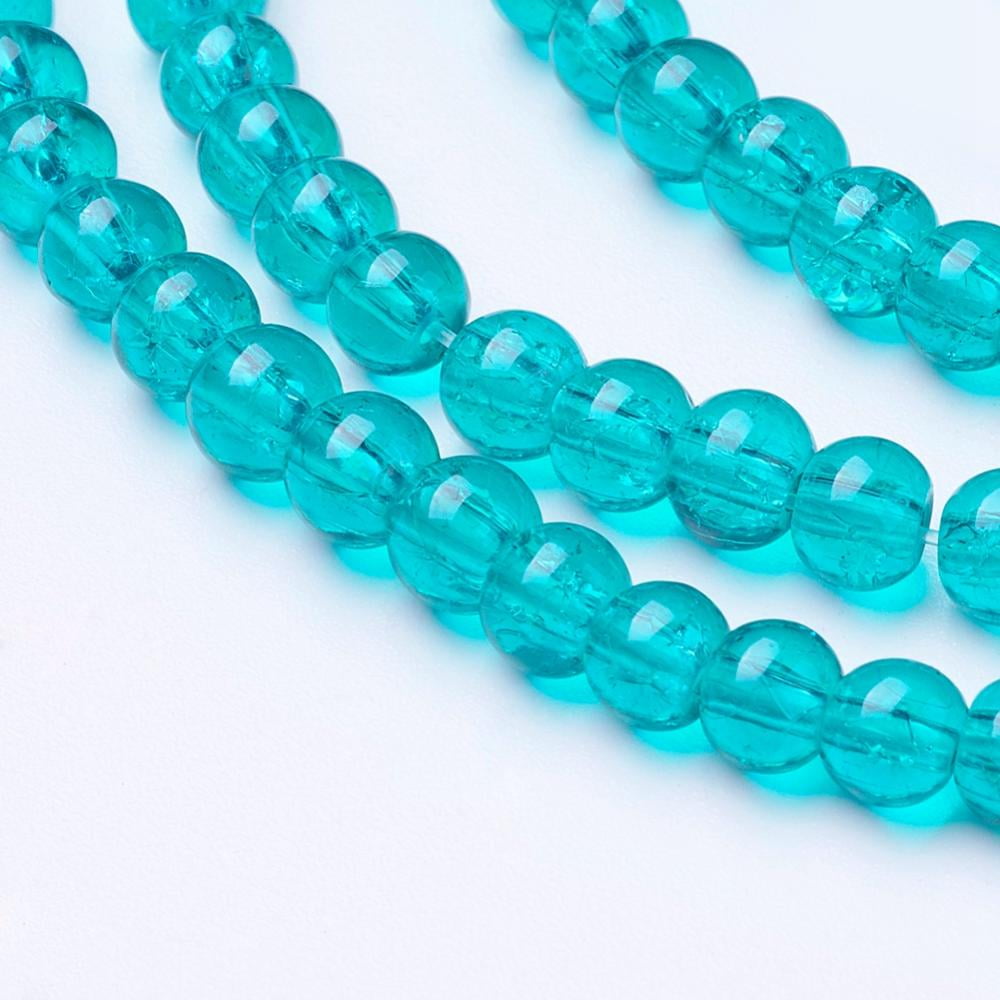 20 Strand Spray Painted Glass Beads Strands Round Medium Sea Green 4mm Hole: 1.1~1.3mm 31.4 inch