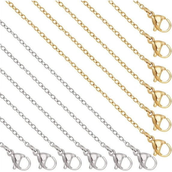 20 Strands 17.7/19.7 Inch 304 Stainless Steel Necklace Chains 1.5/2mm ...