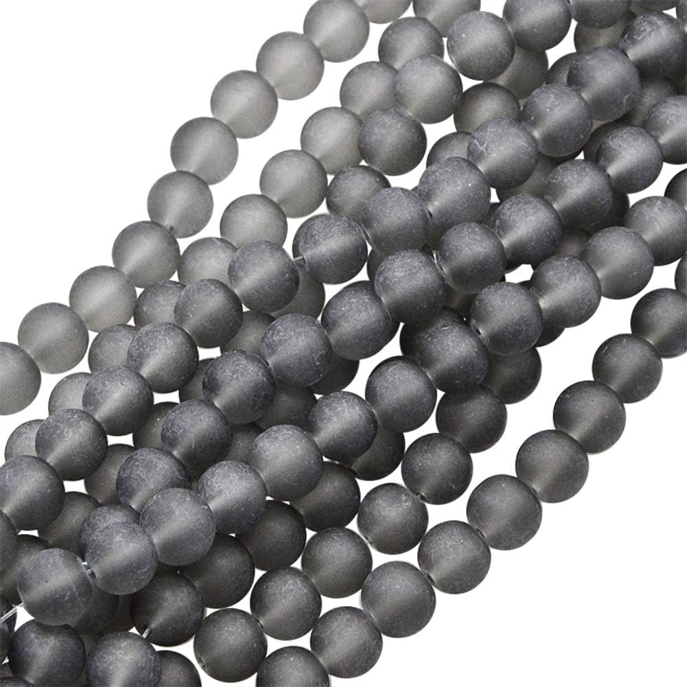 20 Strands 4mm Transparent Glass Bead Strands Frosted Round Beads for Jewelry Making About 200pcs/strand