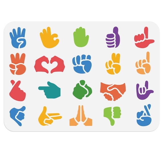 20 Styles Hand Gesture Stencil