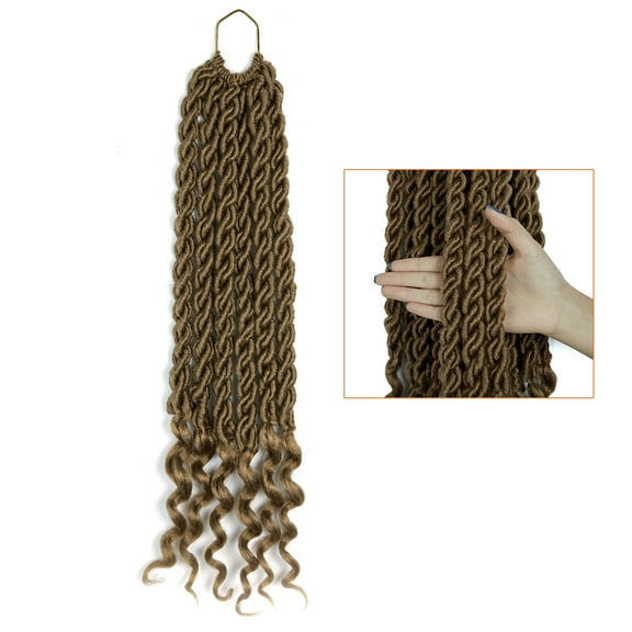 20" Synthetic Long Dreadlock Wig Blonde Curly Rolls African Dirty Braid Twist Braids Wig Faux Locs Wig Extension Synthetic Hairfor Women