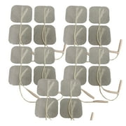 20 TENS Unit Electrode Pads 2 x 2&nbsp; Replacement TENS EMS&nbsp; Massage 2 Inch Square White Cloth with Premium Adhesive Gel