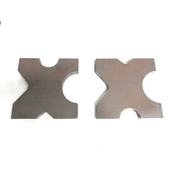 20 TON STEEL SHOP PRESS BED PLATES, H-Frame Arbor 4 notch 1"X 7"X 7" Set