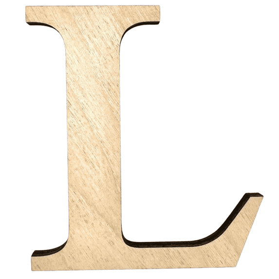 20" Tall Birch Letter L | 1/4" Thick Birch Plywood| Krafty Supply Letters | Times | Wooden Letter