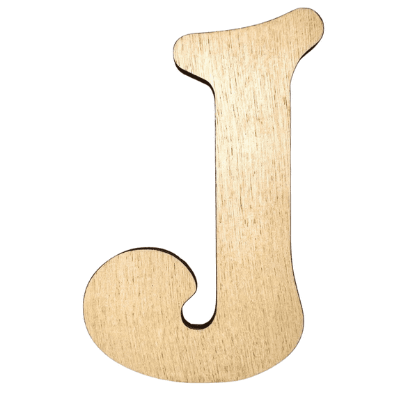 20" Tall Birch Plywood Letter J | 1/4" Thick | Krafty Supply Letters | Beltorian