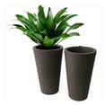 thumbnail image 1 of Algreen Crete 20" Self-Watering Planter, Tall, Browstone Resin, 2 Pack, 1 of 8