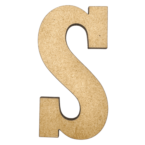 20" Tall MDF Letter S | 1/4" Thick | Krafty Supply Letters | RockTimes