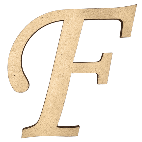 20" Tall MDF Wood Letter F | 1/8" Thick | Wood Craft Letter | Monotype Font