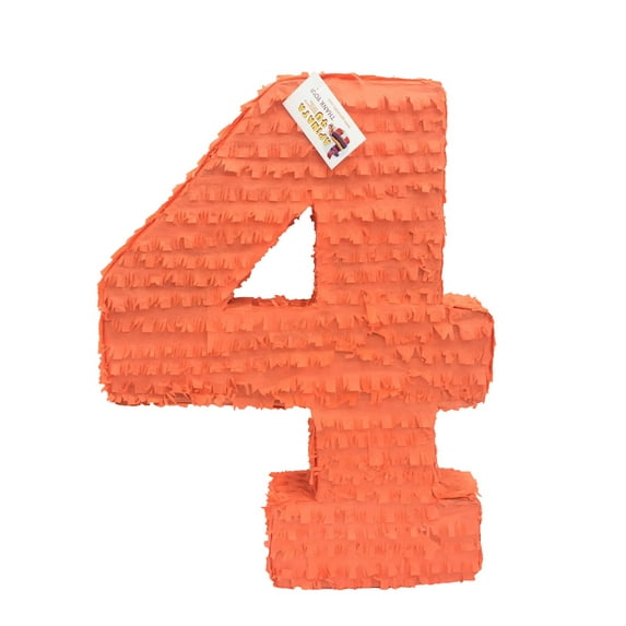 20'' Tall Orange Number Four Piñata