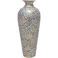 thumbnail image 1 of 20” Tall Rainbow Mosaic Vase –  Multicolor with Sparkling Metallic Flake | Handmade Home Decorative Vase for Centerpieces, Living Room, Bedroom, Tabletop, 1 of 8
