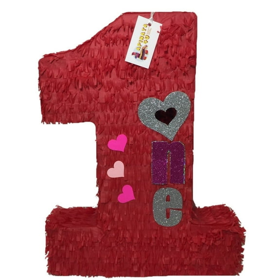 20'' Tall Valentine's Day Red Number One Piata First Birthday Party Favor
