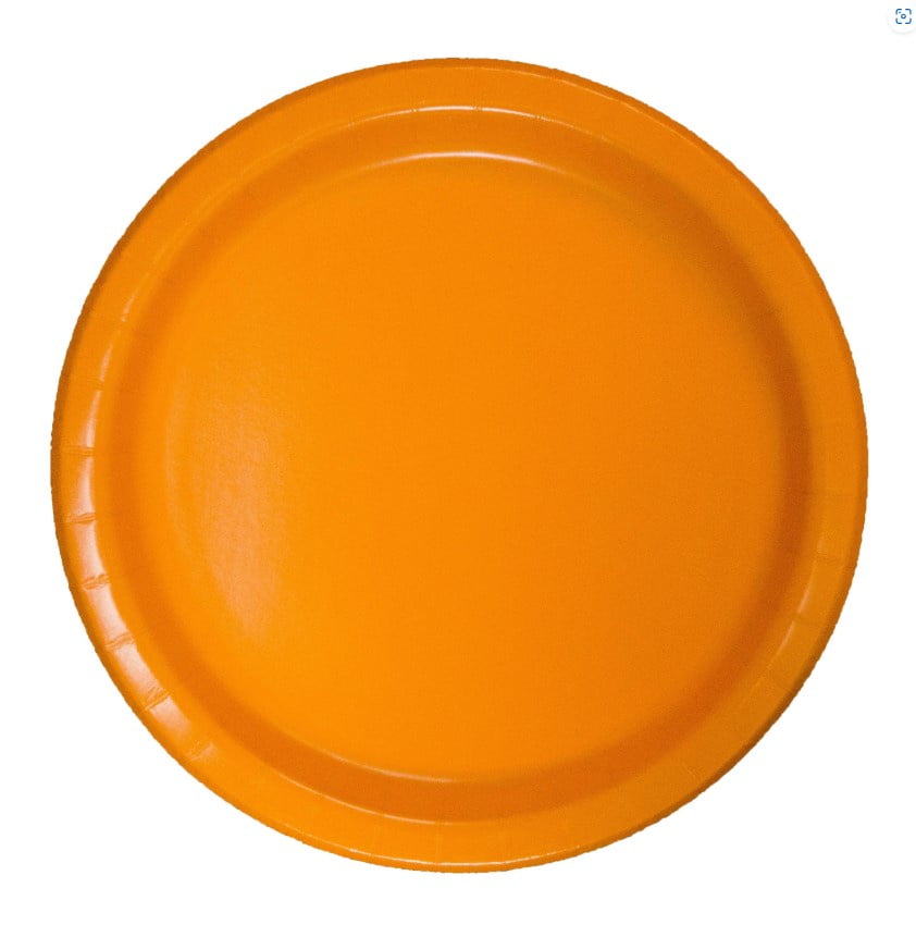 9 Inch Tangerine Paper Dinner Plates, 20 count, by Way to Celebrate