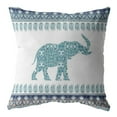 thumbnail image 1 of 20â€ Teal Ornate Elephant Indoor Outdoor Throw Pillow, 1 of 5