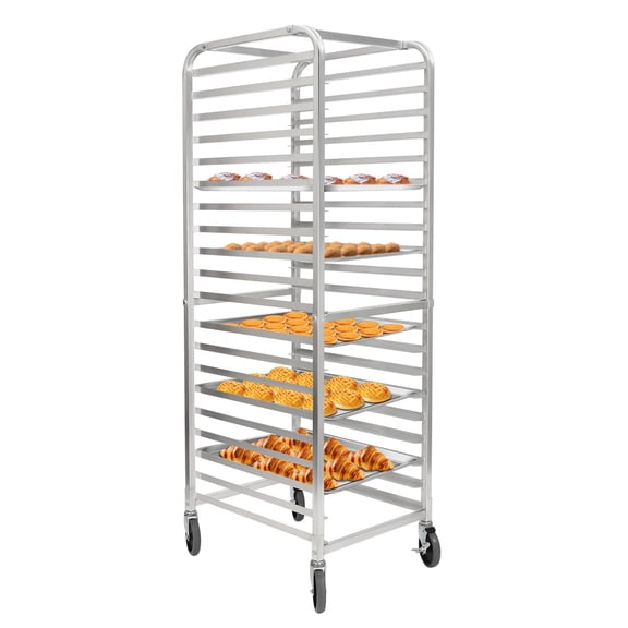 20-Tier Bakery Rack 286.6 lbs Capacity with 4 Wheels 26*20.5*69in for Kitchen Bakery Restaurant Catering