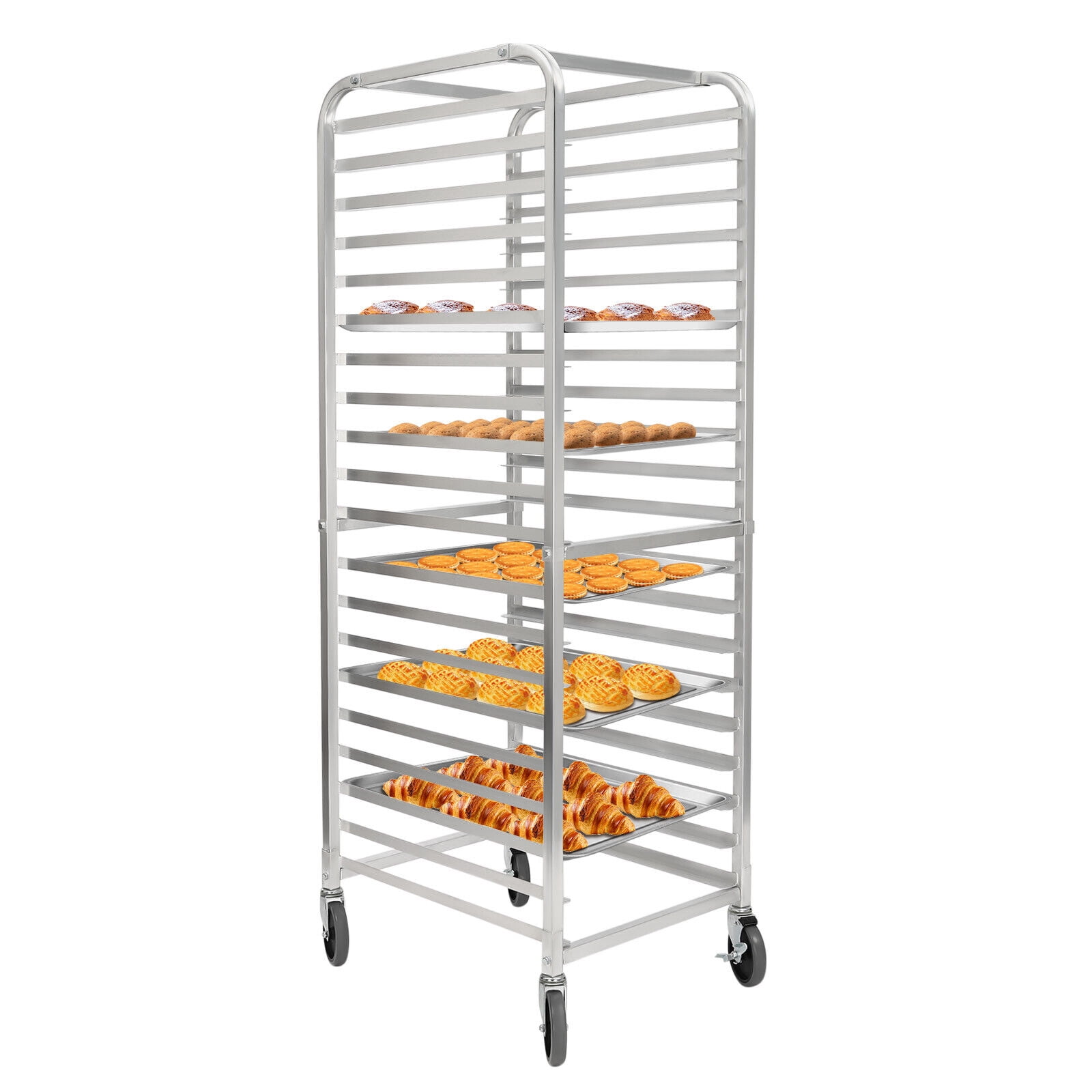 20‑Tier Bakery Rack – 6063 Aluminum Alloy, 286 lbs Capacity, 4 Wheels ...