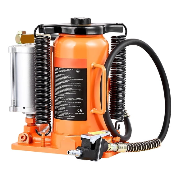 20 Ton Air Hydraulic Bottle Jack 44092 lbs Capacity 10.2-19.5 Inch Lift Range Heavy Duty Pneumatic Manual Jack for Trucks SUVs RVs Auto Repair Orange