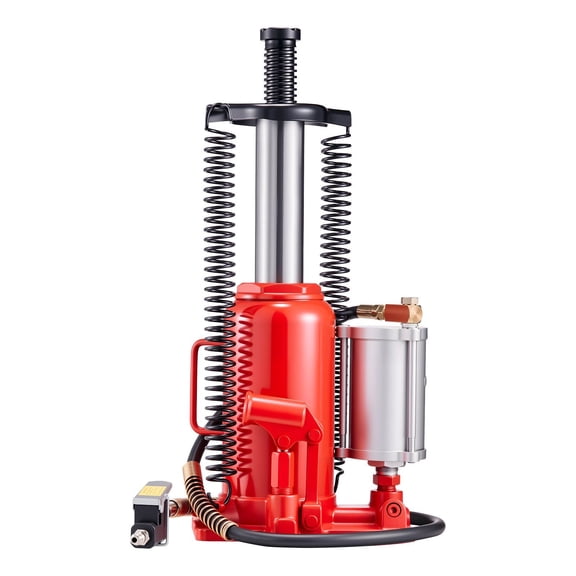 20 Ton Air Hydraulic Bottle Jack 44092 lbs Capacity 10.2 to 19.5 Inch Lift Range Pneumatic Manual Heavy Duty Welded Jack Pump for Car SUV Pickup Truck RV Auto Repair Red