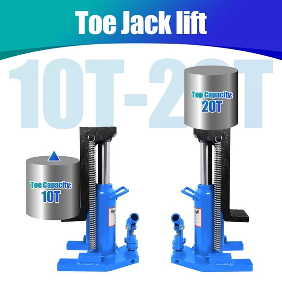 20 Ton Air Hydraulic Claw Jack, Hydraulic Toe Jack with 10 Ton Toe Lift, Blue Bottle Jack for Farm and Garage, Heavy Duty Lifting Jack with 360° Handle