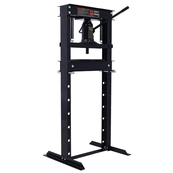 20 Ton Hydraulic Shop Press for Auto Repair, Bend, Straighten, and Press Parts with Steel Frame, Black